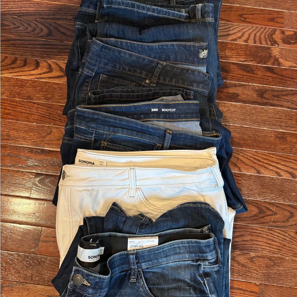 Sonoma Blue and White Boot Cut Jeans Collection